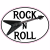 Rock N Roll Guitar Oval Sticker