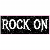 Rock On Black Distressed Decal