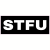 STFU Funny Black Sticker