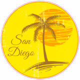 San Diego Palm Tree Circle Decal