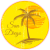 San Diego Palm Tree Circle Sticker