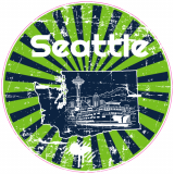 Seattle Washington Distressed Circle Decal