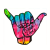 Shaka Good Vibes Tie Dye Sticker