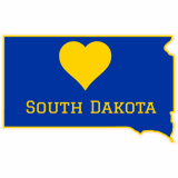 South Dakota Heart State Shaped Decal