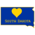South Dakota Heart State Shaped Sticker