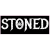 Stoned Weed Black Distressed Sticker
