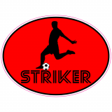 Striker Soccer Player Oval Decal