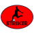 Striker Soccer Player Oval Sticker