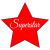 Superstar Star Shaped Red Sticker