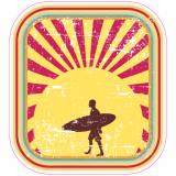 Surfer In Sunset Retro Decal
