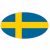 Swedish Flag Oval Sticker