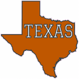 Texas Burnt Orange State Shaped Decal