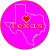 Texas Heart I Love Texas Circle Decal