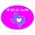 Texas Heart I Love Texas Oval Decal