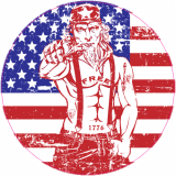 Uncle Sam Flag Distressed Decal