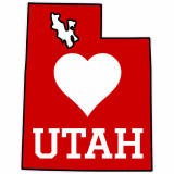Utah Heart Red State Shaped Decal