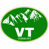 VT Vermont Mountain Oval Decal