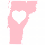 Vermont Heart Pink State Shaped Decal