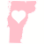 Vermont Heart Pink State Shaped Sticker