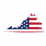 Virginia American Flag State Shaped Decal