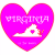 Virginia Is For Lovers Pink Heart Shaped Decal