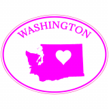 Washington State Heart Oval Decal