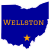 Wellston Ohio State Shaped Sticker