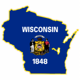 Wisconsin Flag State Shaped Decal