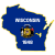 Wisconsin Flag State Shaped Sticker