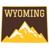 Wyoming Mountains State Shaped Decal