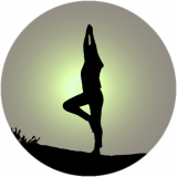 Yoga In Sunset Circle Decal