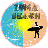 Zuma Beach Surfing Circle Decal