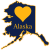 Alaska Heart State Shaped Sticker