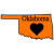 Oklahoma Heart State Shaped Sticker