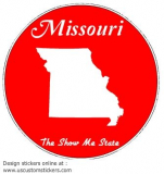 Missouri The Show Me State Circle Decal